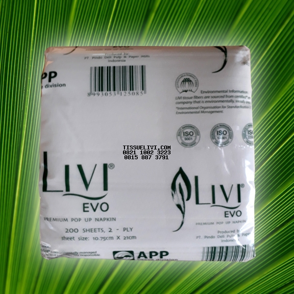 Pop Up Tissue Livi Evo Premium 72 Pack x 200 sheet / Dus